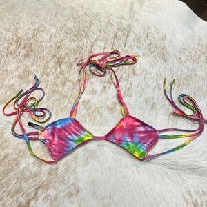 Club exx colourful tie dye strappy bikini rave top